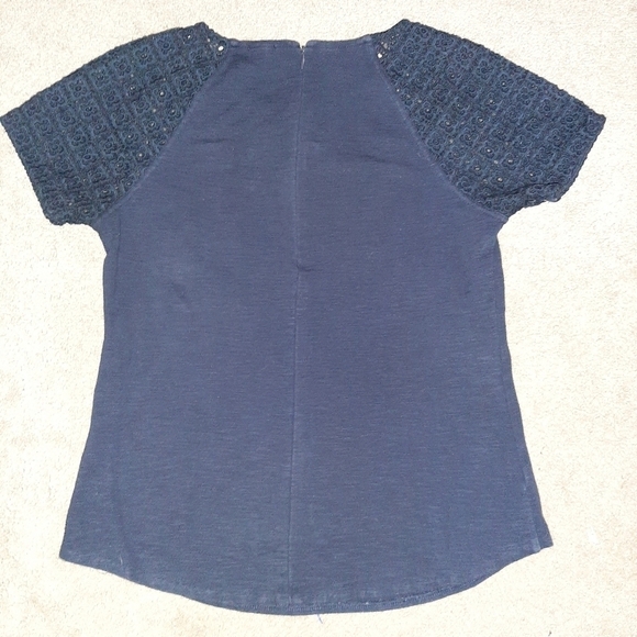 J Crew Short Sleeve Top with Lace Detail - Picture 6 of 10